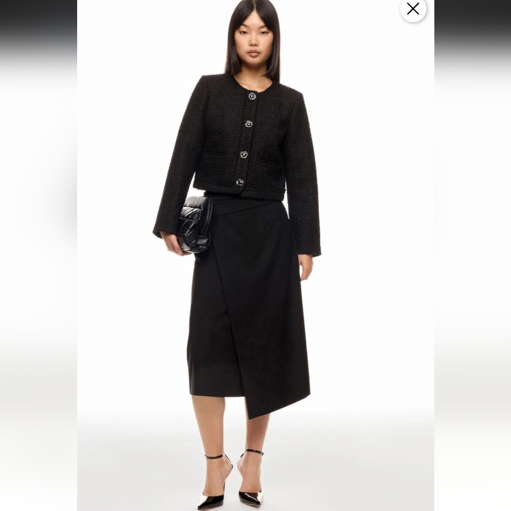 Jason Wu Black Cropped Bouclé Jacket